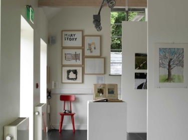 The Clore Learning Space set up for an exhibition with temporary walls. Photo credit: Brotherton and Lock
